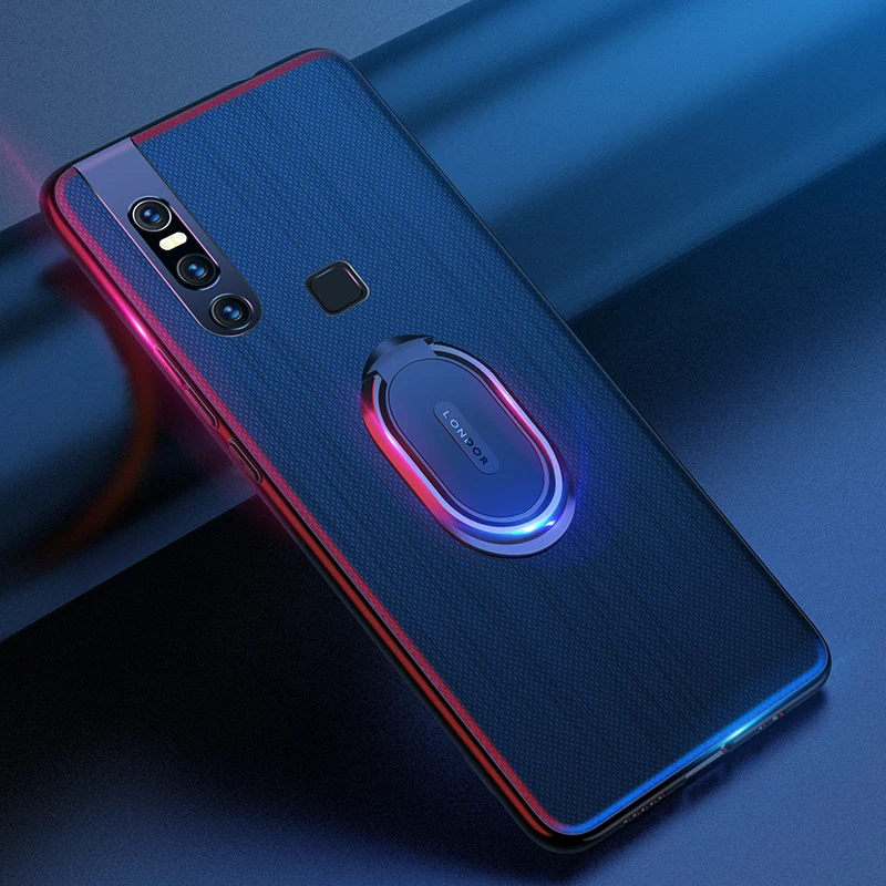 

For Vivo V15 Pro Case Fashion Canvas Ring Cover For vivo V15 Soft TPU Case Car Holder Bracket Phone Accessories Shell (XS0402)