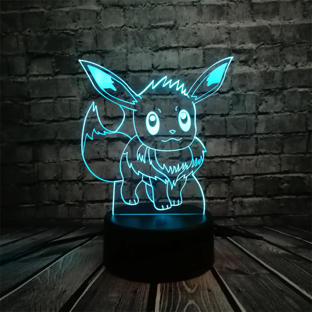 Покемон го фигурка 3D RGB лампа Пикачу Eevee черепаха птица огонь Дракон Pokeball мяч Bulbasaur Bay ролевой Подарочный ночник светодиодный