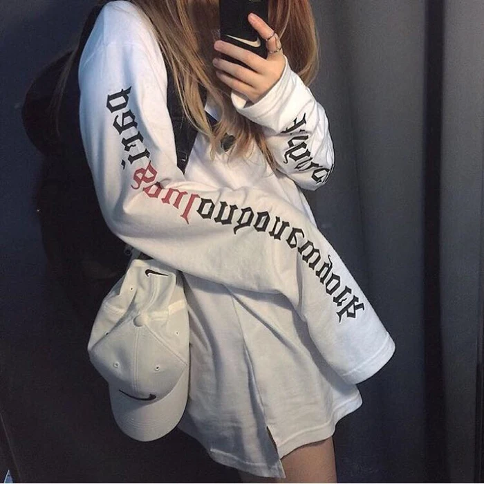 Женская футболка весна осень 2020 женская одежда корейский стиль Ulzzang Harajuku Bf