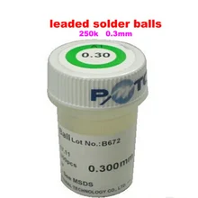 10 шт. ПМТС свинцовый припой в шариках 250 k для bga rework реболлинга 0,3 мм паяльный шар BGA чипов
