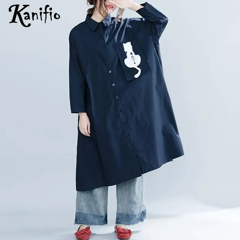

Kanifio Brand Oversized Clothing Plus Size Women Shirts Fashion Print Ladies Blouses 2018 Spring Autumn New Top Female Tunic 8XL