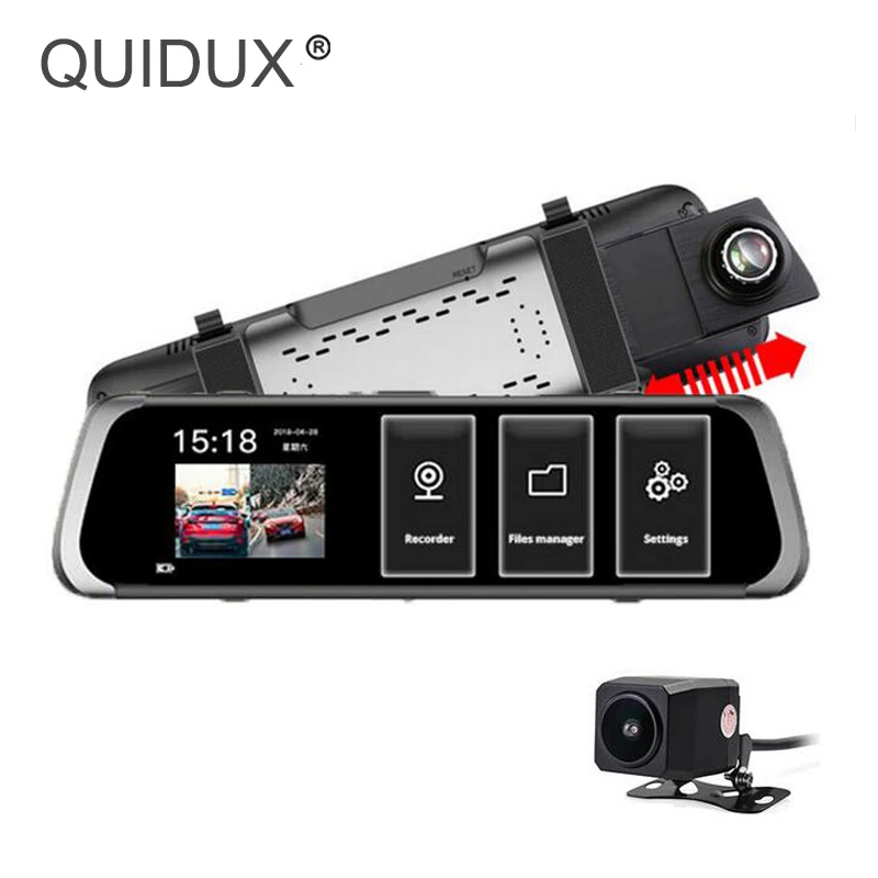 Автомобильное зеркало заднего вида 10 дюймов Full HD 1080P сенсорный IPS экран DVR камера
