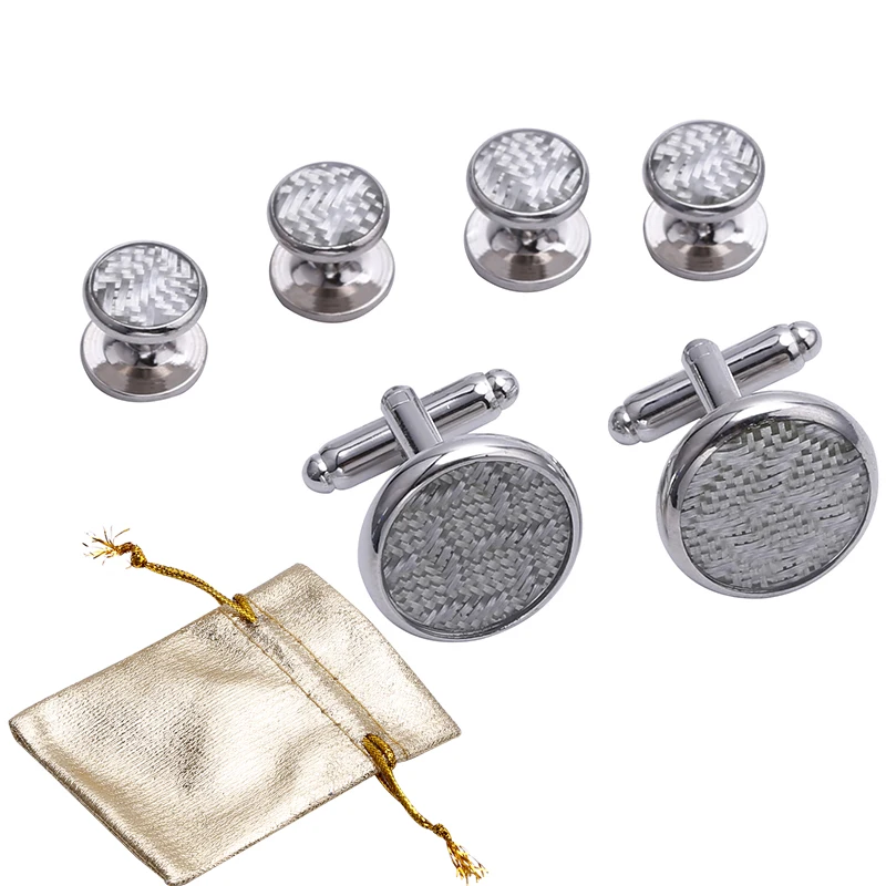 1 pairs men's shirts cufflinks+4pcs Luxurious Tuxedo Shirt Studs Set+A
