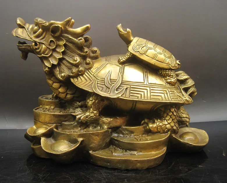 

Pure copper dragon turtle decoration Large copper dragon turtle extra large copper dragon turtle mother-child turtle lucky