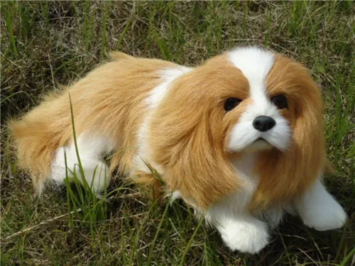 Fancytrader Simulated Stuffed Plush King Charles Spaniel Dog Toy for Children Realistic Quality Animals Dog Doll 20cm 7inch (7)