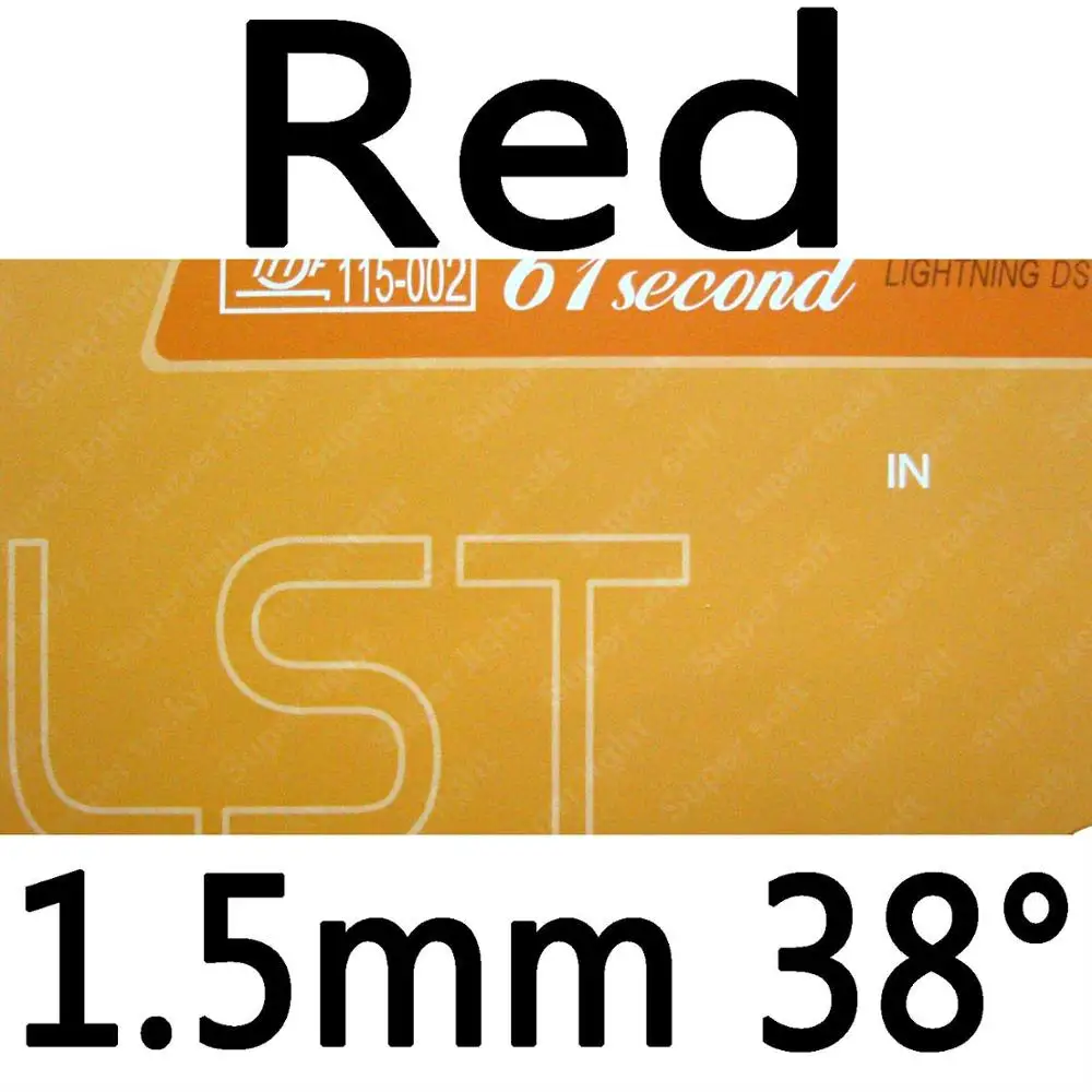 61second молния DS LST супер липкий pips-в Настольный pingpong стол, настольный pingpong Резина с губкой - Цвет: Red 1.5mm H38