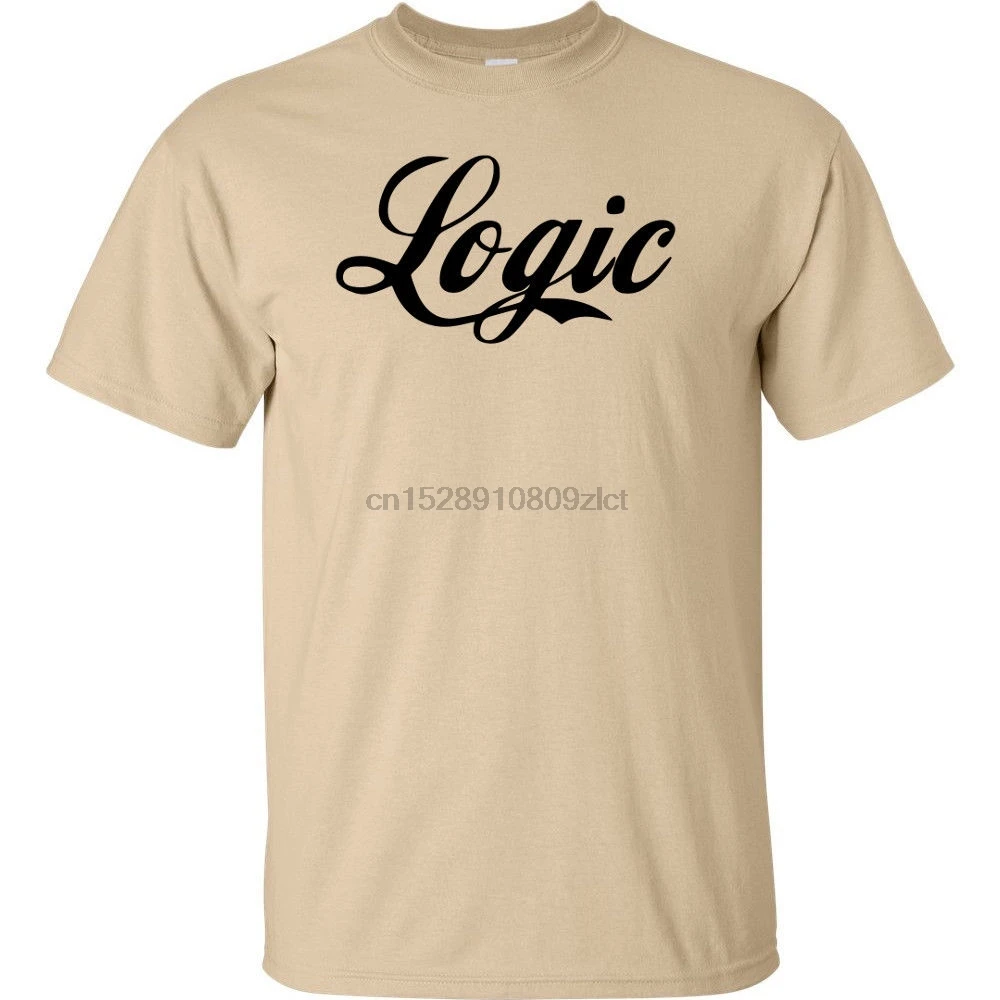 

Logic Script Black Logo T Shirt Hip Hop Bobby Tarantino Merch Rattpack Tee Tan