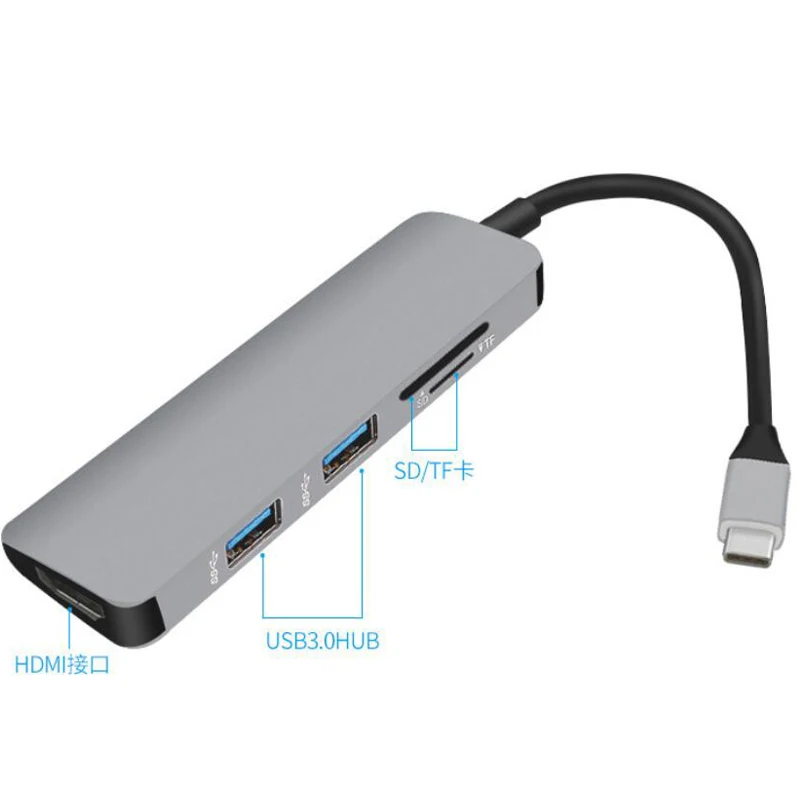 5 в 1 USB C концентратор типа C к USB 3,0 концентратор 4 к HDMI SD/TF кардридер адаптер для samsung Galaxy S9/S8 huawei P20 Pro type C usb-концентратор