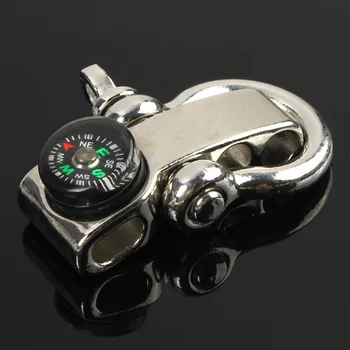 

Mini Compass U Shape Anchor Shackle for Outdoor Survival Rope Paracord Bracelet Zinc Alloy Adjustable Compass Safety Buckle