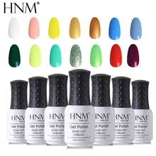 HNM Чистый Блеск Цвет УФ-гель для ногтей красный зеленый синий желтый замочить от штамповки Гибридный Лак Живопись гель лак