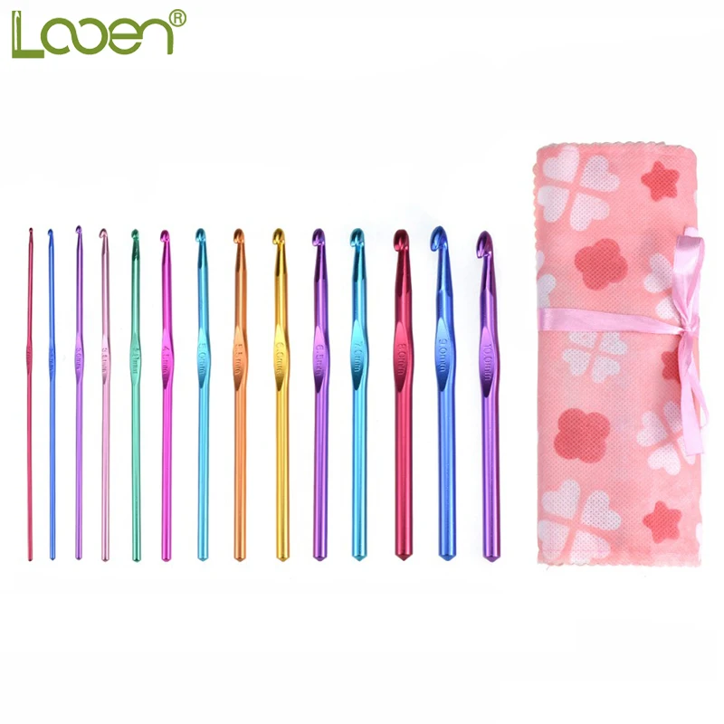 

Looen 2.0~10mm Multicolor Crochet Needle Aluminium Agujas De Crochet Set Female DIY Knitting Needles Sewing Craft Crochet Set