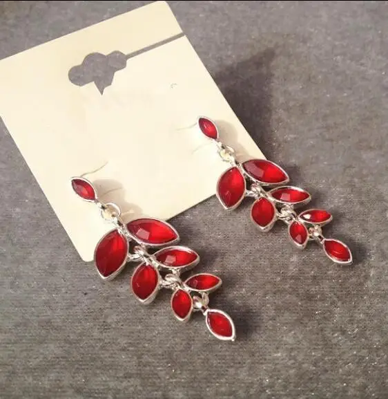 

acrylic red leaf dangle earrings for women party wedding earring drop ship ok wj483