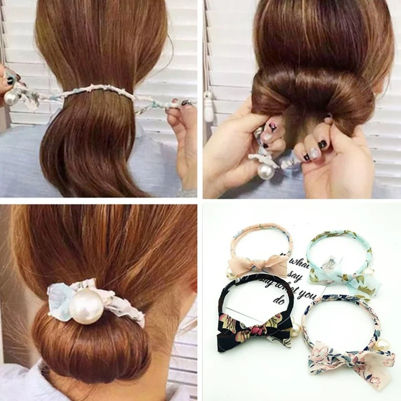 

Woman Donuts Bud Head Band Ball French Twist Magic DIY Tool Hair Bun Maker Sweet Dish Made Hair Band Hair Accessories