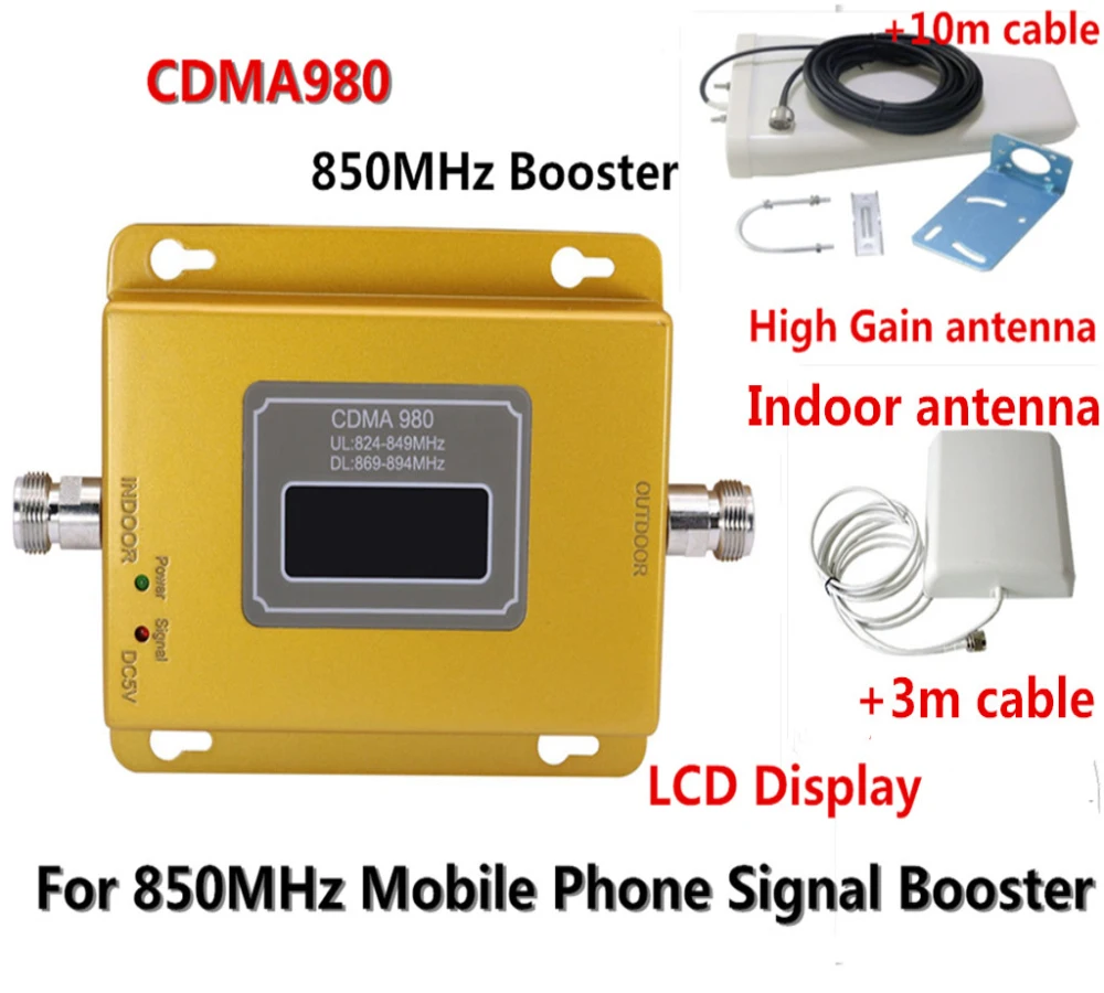 

Full set GSM 850 Cellular Signal Repeater CDMA 850 mhz Mobile Signal Amplifier 70dB GSM 850 Cell Phone Booster 1 Year Warranty