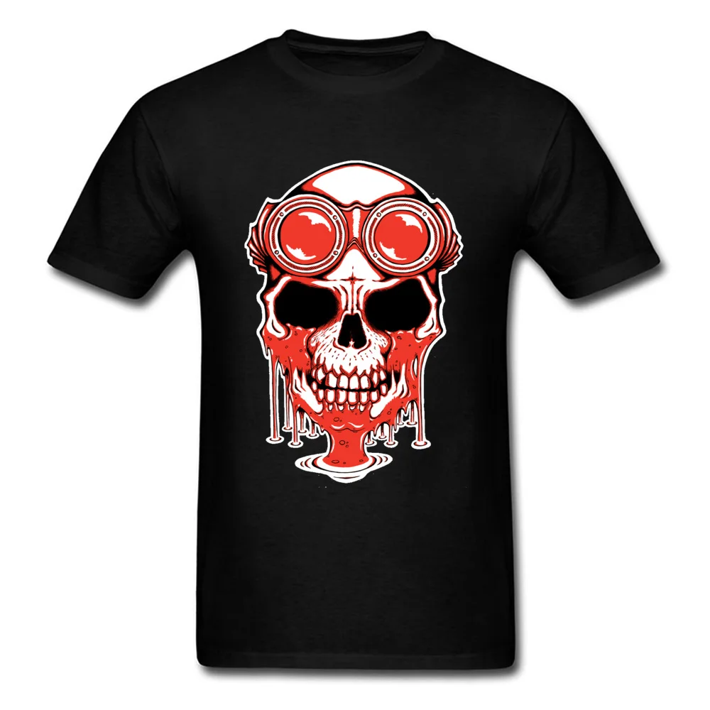 Soaking Skull Pilot 2018 Cool Rider Black T-shirts Men Cotton O Neck Hip Hop T Shirt Team Halloween Tee Custom |