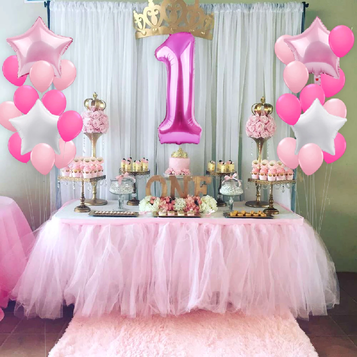 Huiran 1 год Babyshower с днем рождения воздушный шар из фольги баллон номер 1 день Рождения Декор дети мальчик девочка первый день рождения