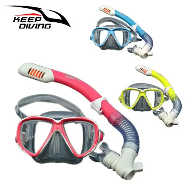

Mounchain Children Full Dry Silicone Explosion Proof Lens Diving Mask Snorkel Set + Special Snorkeling Tube Equipment 3-15 years