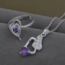 Высокого качества серебряные ювелирные изделия ожерелье кольцо WT-487