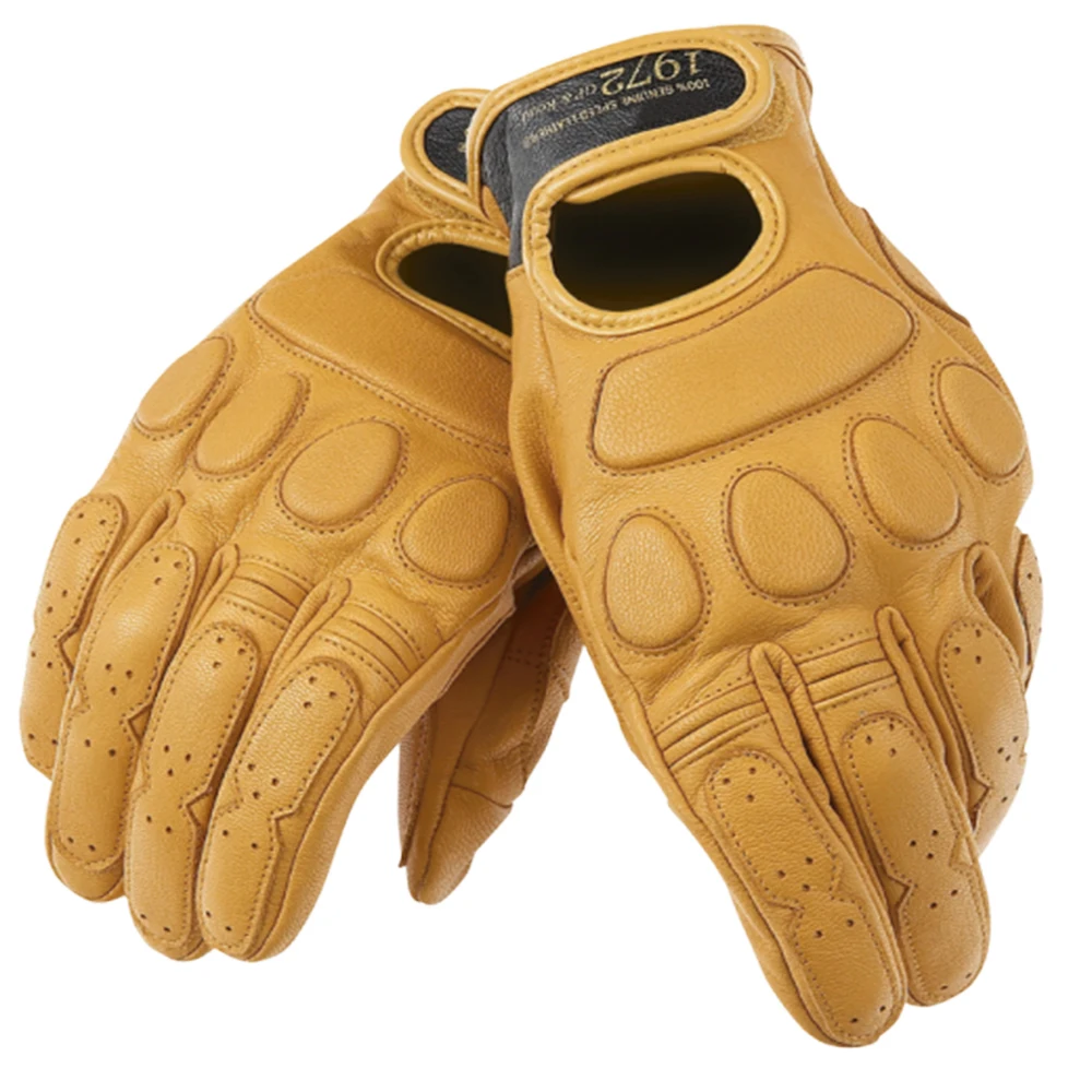 

Urban Retro Leather Gloves Motocross Motorcycle Dirt Bike MTB Riding Brown Gloves
