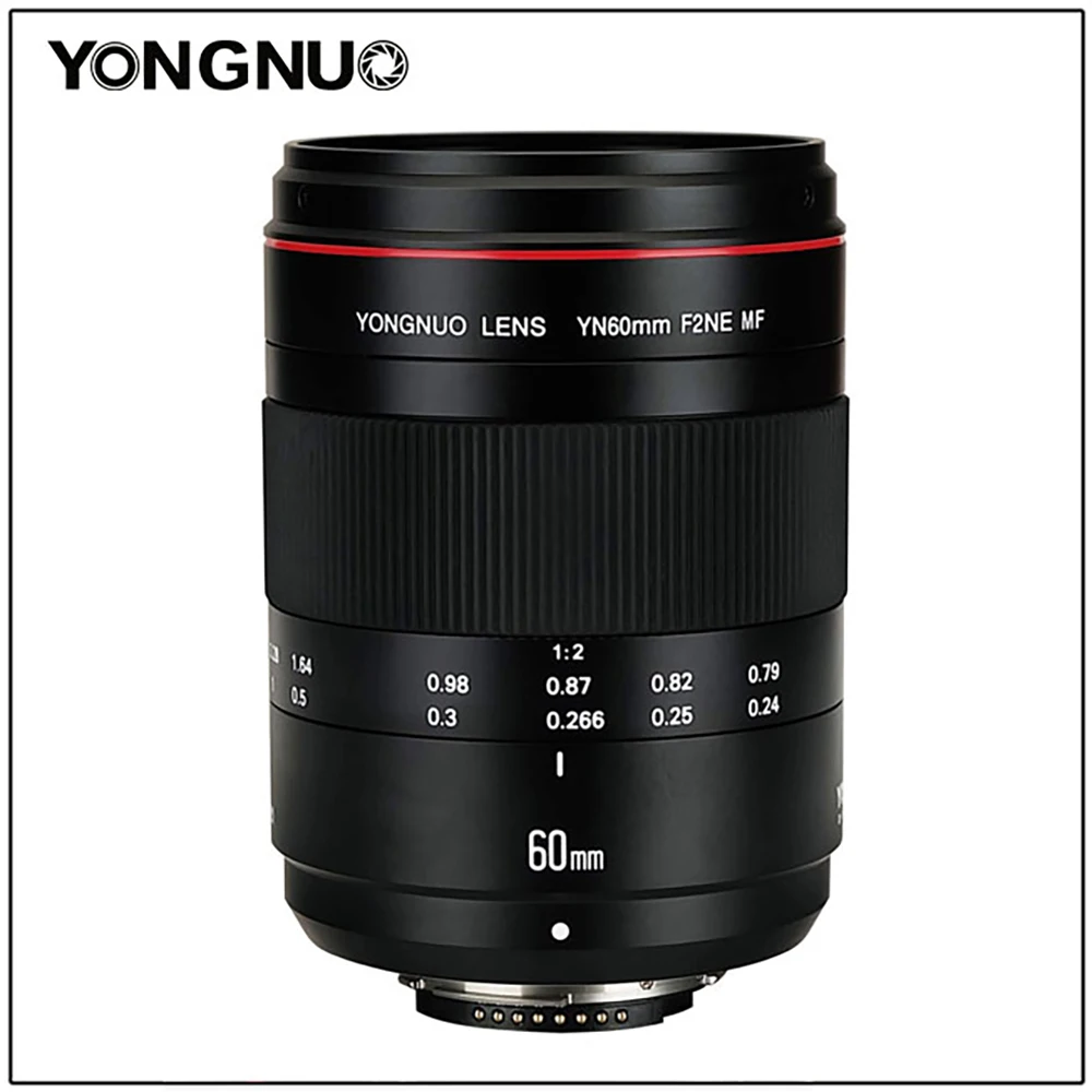 Светодиодная лампа для видеосъемки YONGNUO Объективы макро объектив YN60mm F2 MF 0,234 m макро объектив 60 мм для цифровой однообъективной зеркальной камеры Canon EOS 70D 5DMK II 5diii 600D 700D цифровых зеркальных фотокамер Nikon F2NE Светодиодная лампа для видеосъемки Yongnuo