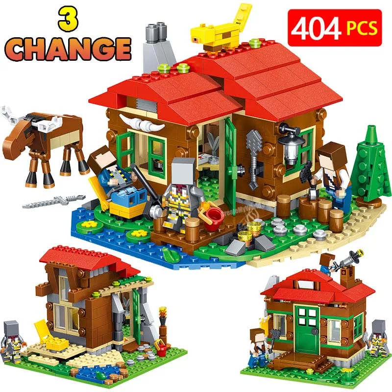 

Technic Lakeside Cottage Building Blocks Compatible LegoINGLY Minecrafted Mini Action Sets DIY Bricks Figrues Children Toys
