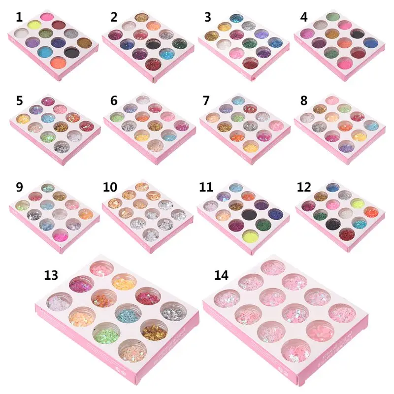 

12 Pcs/Set DIY Handmade Crafts Epoxy Resin Tools Glittering Powder Glow Shiny Sequins Filling Materials Filler Decoration Jewel