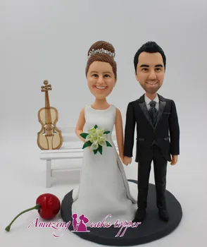 

2019 AMAZING CAKE TOPPER The love between the prince and the princess Toys Custom Polymer Clay Figure From Pictures
