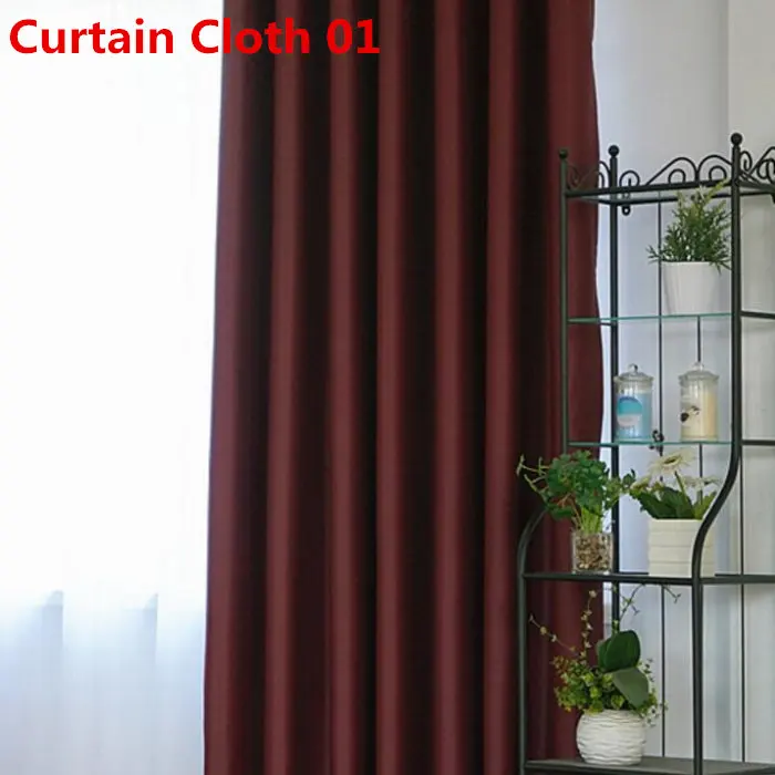 Одноцветные занавески на окно для спальни, Бургундская кухонная вуаль из белой прозрачной ткани, занавески для гостиной, Затемненные занавески X090#30 - Цвет: Curtain Cloth 01