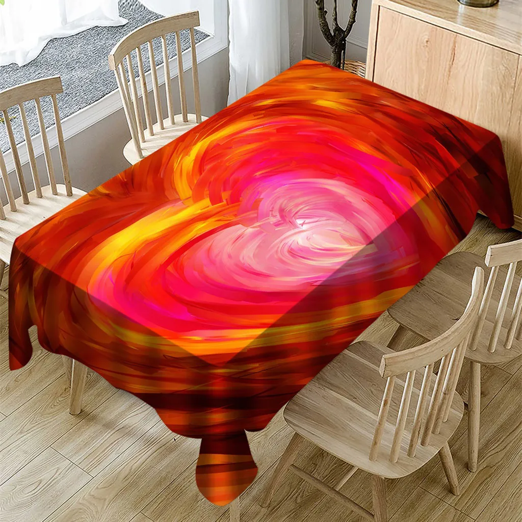 

Exquisite Valentine's Tablecloth Anti-stain Print Rectangle Table Cover polyester fabric Holiday Party Home Decor Tablecloth
