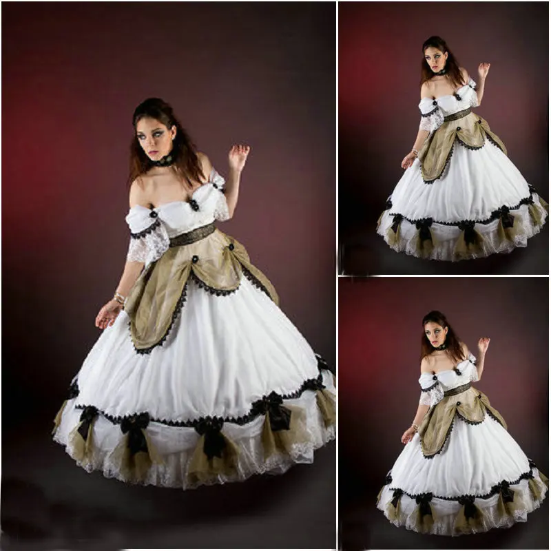 

Victorian Corset Gothic/Civil War Southern Belle Ball Gown Dress Halloween dresses US 4-16 R-717