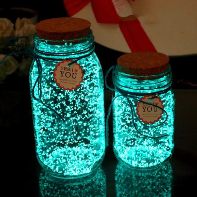 DIY Звездное пожелание бутылка 10 г светящийся яркий пигмент краски светится в темноте яркая краска звезда Желая бутылка флуоресцентные частицы - Цвет: blue Green