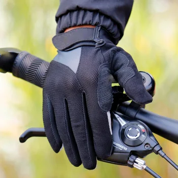 

New Full Finger Windproof Thermal Warm Motorcycle Gloves Touch Screen Anti-slip Breathable Riding Gloves Bicycle Accessory