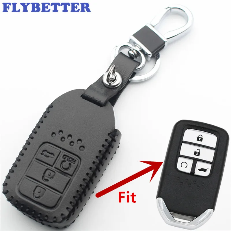 FLYBETTER чехол из натуральной кожи с 4 кнопками без ключа для Honda Accord/URV/CRV/Civic Стайлинг