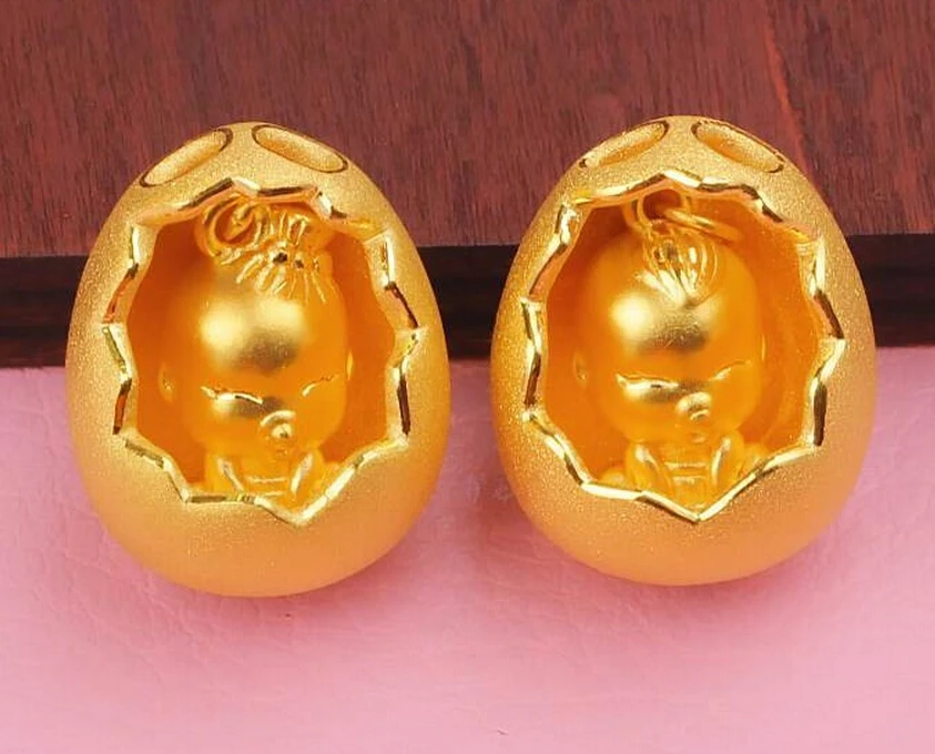 

Luxury Fashion Authentic 24K Yellow Gold Pendant / Carved 3D Cute Bless Baby Pendant 4.22g