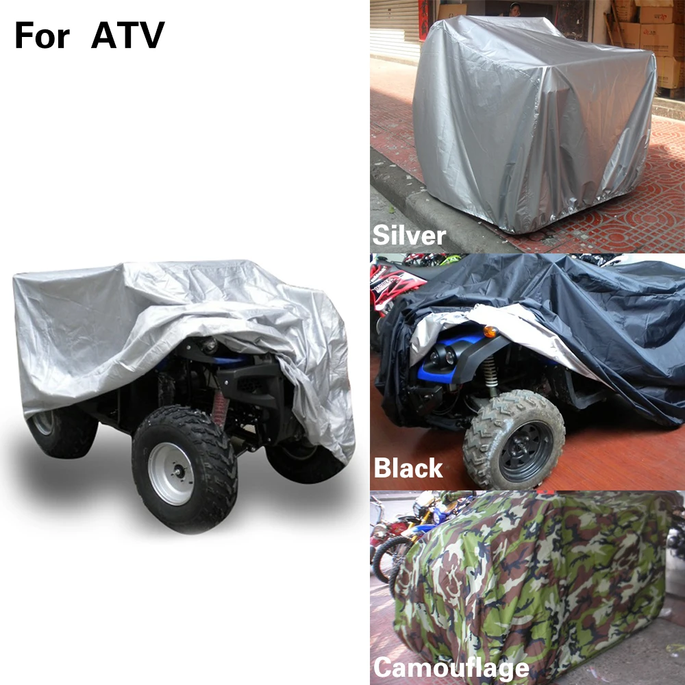Colorful ATV Cover Universal Lightweight Waterproof Motorcycle Vehicle Scooter Motorbike Covers XL XXL XXXL Durable Black  (12)