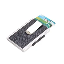 Алюминиевый Чехол для кредитных карт бизнес металлический держатель для карт с Зажим для банкнот Аллигатор мужчин и женщин карты кошелек RFID Блокировка