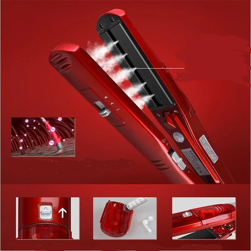 Professional Electric Steamer Flat Wand Hair Straightener Iron Ceramic Hairstyle Nano Water Steam Care Style Straighter Crimple factory sale 123 mm 2 7 8 reg flat top diamond pdc non coring drill bit hard rock mining water