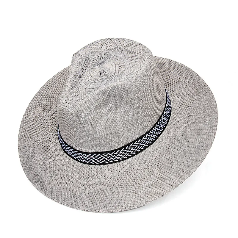 Новые Летние повседневные солнцезащитные кепки для женщин, модная соломенная шляпа для мужчин, Пляжная соломенная шляпа-Панама, и розничная