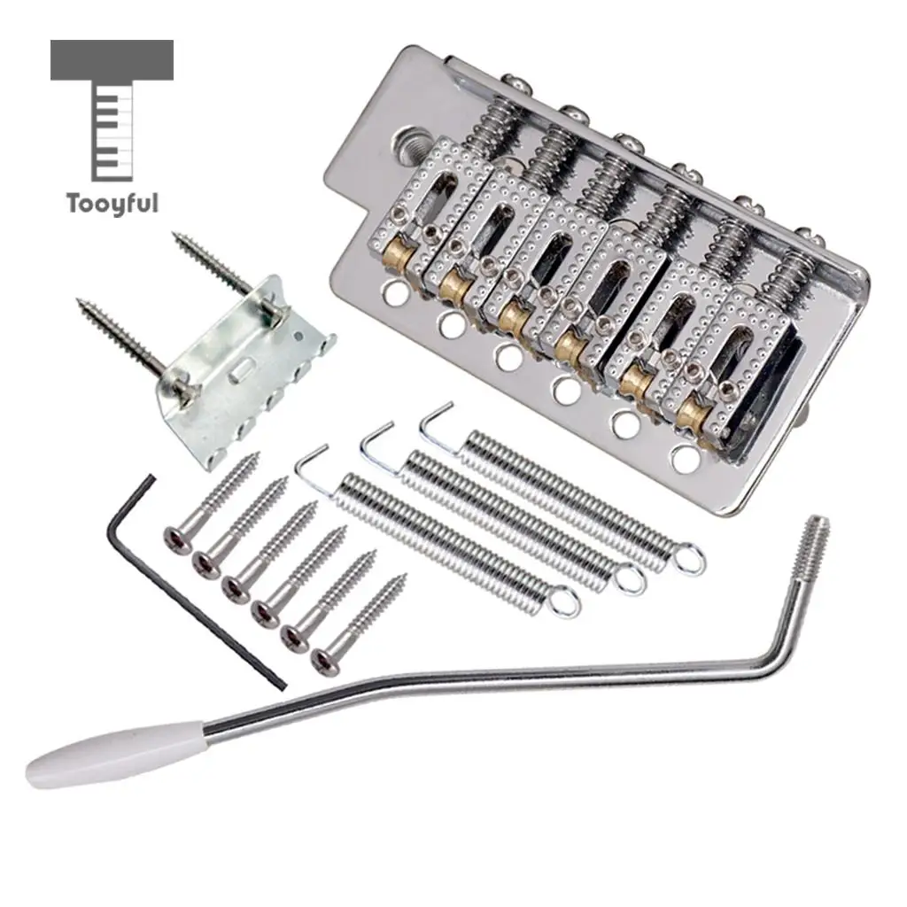Tooyful 6 String Electric Guitar Roller Saddle Tremolo Bridge System with Whammy Bar for ST SQ