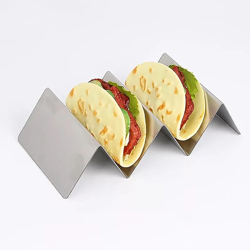 

Stainless Steel Taco Holder Stand Taco Holder Pizza Rack Corn Rolls Display Holders Kitchen Restaurant Food Show Tool