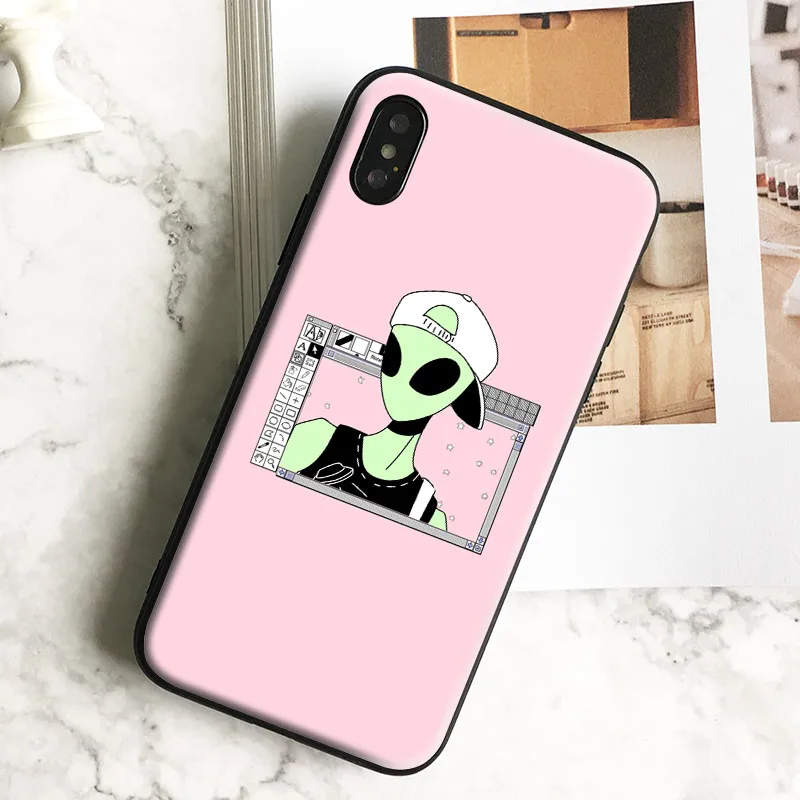 

Pink Cute Alien Coque TPU soft silicone Phone Case cover Shell For Apple iPhone 5 5s Se 6 6s 7 8 Plus X XR XS MAX