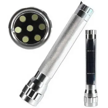 

Solar Torch Outdoor Multifunctional Light 7 Led energy saving solar flashlight lanterna light Charged in sunlight Silver A609
