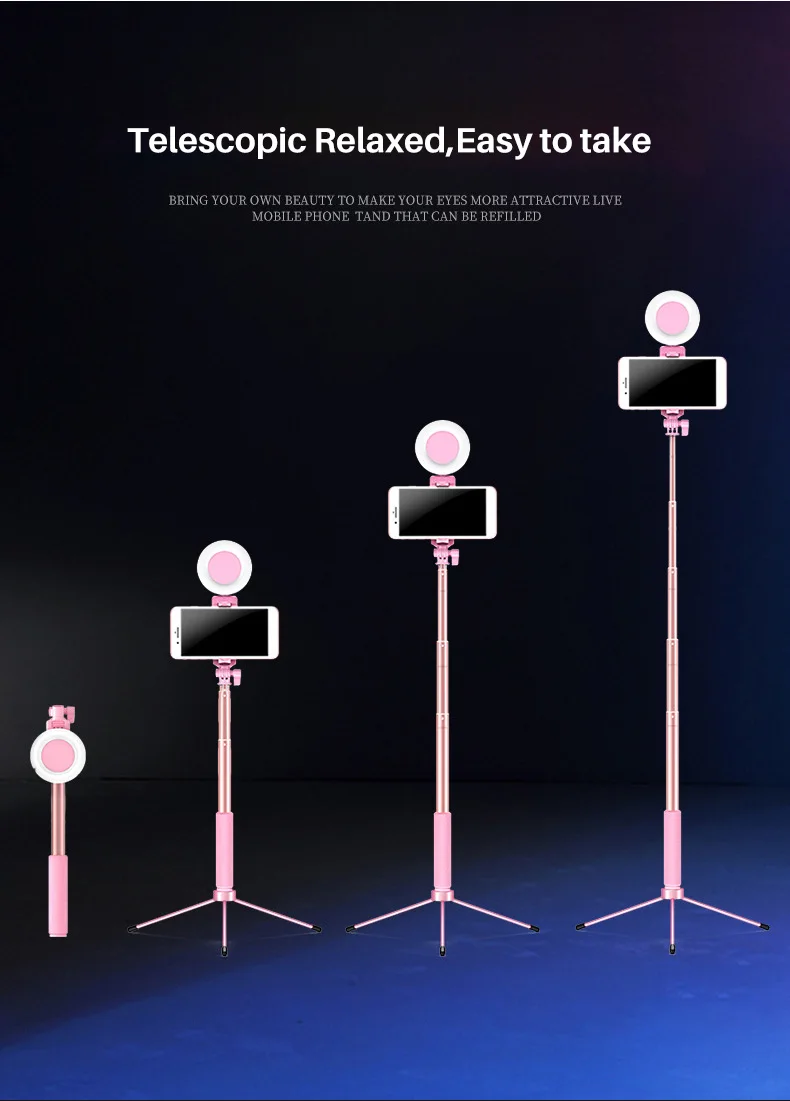 tripod holder stand LED ring light selfie Double color temperature lamps photo video photography smartphone for phone1