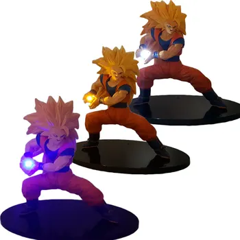 

Dragon Ball Z Figure Son Goku Super Saiyan 3 PVC Model Goku DIY LED Light Action Figure Anime Dragon Ball Super Power Effect Toy