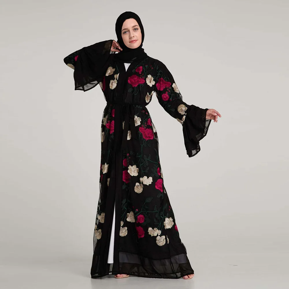 Мусульманское платье с кружевом abaya marocain Исламская одежда Бангладеш турецкий хиджаб платье исламское Рамадан исламское платье турецкие