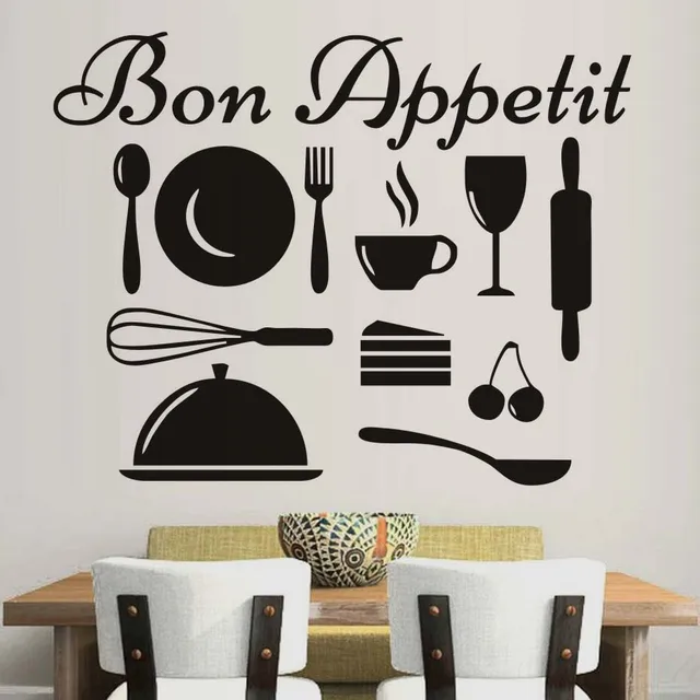 Design moderno Rimovibile Felice Utensili Da Cucina Wall Sticker Bon ... Design moderno Rimovibile Felice Utensili Da Cucina Wall Sticker Bon ...