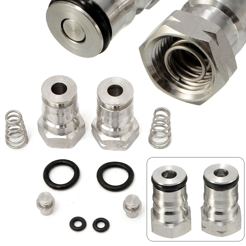 2PCS Stainless Steel 19/32''-18 Gas & Liquid Ball Lock Keg Poppet Post Kit For Cornelius