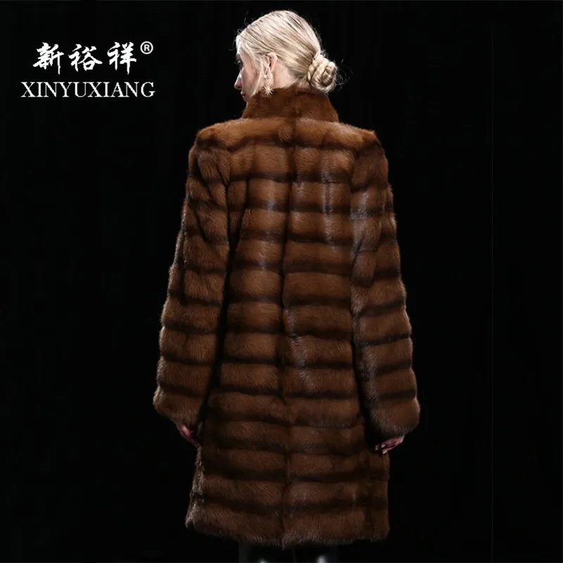 Fashion Real mink fur coat for women Russia Long thick warm Natural mink fur Genuine Leather Real fur coat women Free shipping