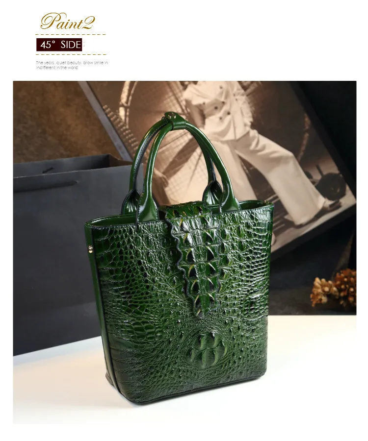 Nouveau sac à main en cuir femme mode split cuir crocodile modèle messenger sacs sacs à main marques célèbres dame bureau embrayage fourre-tout