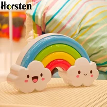 Horsten 2017 Rainbow Night Light Baby Bedside Decorative Colorful Voice Touch Sensor Table Desk Lamp Kid Toy Children AA Battery